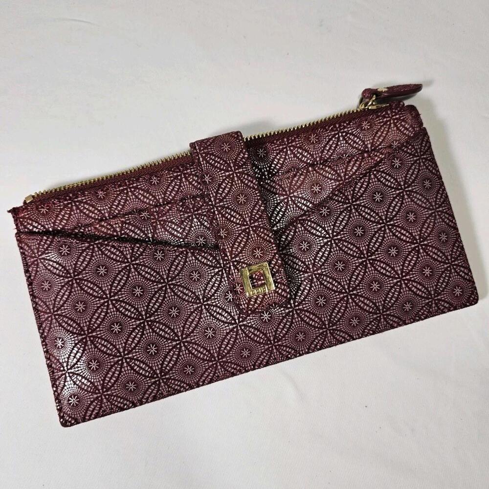 Lodis Maroon Geometric Wallet - Picture 2 of 9